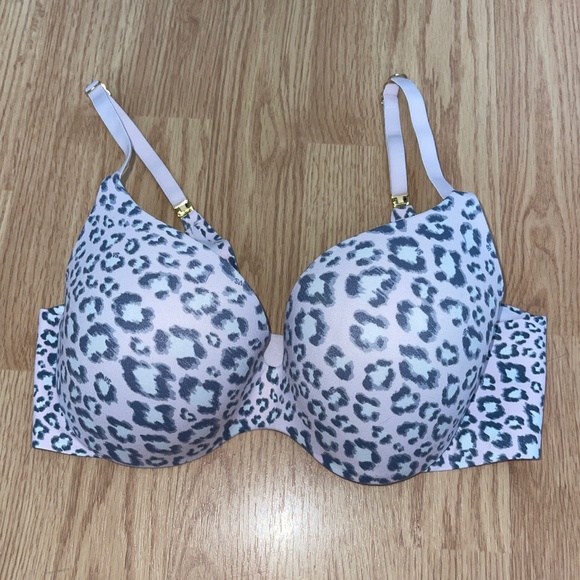 Victoria's Secret Other - Victoria’s Secret Incredible Padded Full Coverage Pink & Gray Cheetah Print Bra